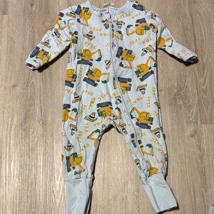 Kids Construction Vehicle Print Footie